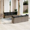 vidaXL 9 Piece Garden Sofa Set with Cushions Grey Poly Rattan