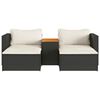 vidaXL 5 Piece Garden Sofa Set with Cushions Black Poly Rattan Acacia