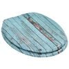 vidaXL WC Toilet Seat with Soft Close Lid MDF Old Wood Design