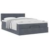 vidaXL Ottoman Bed with Mattress Dark Grey Double Velvet