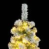 vidaXL Artificial Hinged Christmas Tree 150 LEDs & Flocked Snow 150 cm