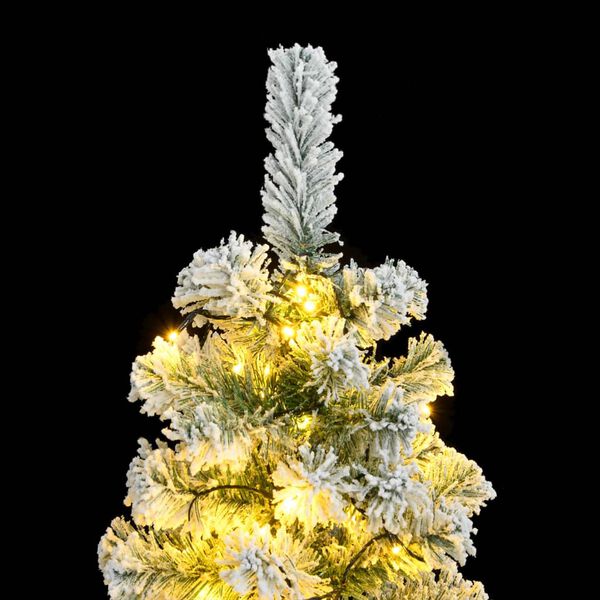 vidaXL Artificial Hinged Christmas Tree 150 LEDs & Flocked Snow 150 cm