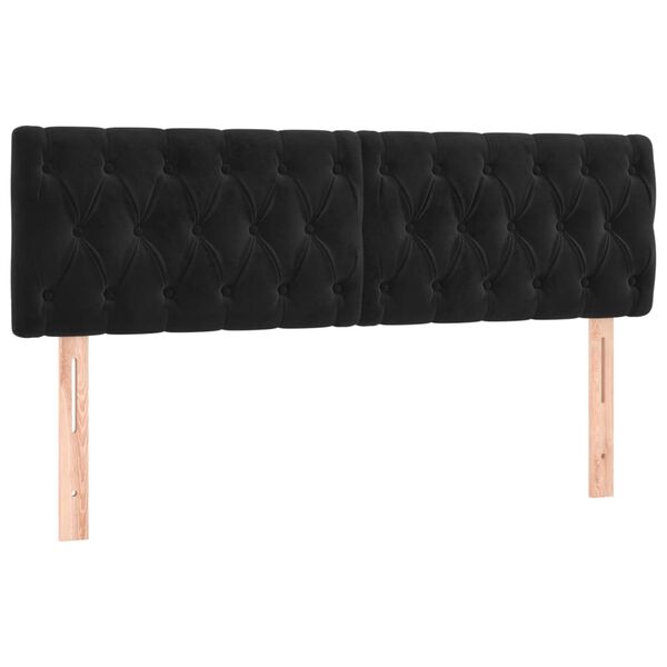 vidaXL LED Headboard Black 144 cm Velvet