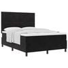 vidaXL Box Spring Bed Black and White 137 x 187 cm Fabric