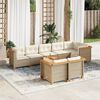 vidaXL 9 Piece Garden Sofa Set with Cushions Beige Poly Rattan