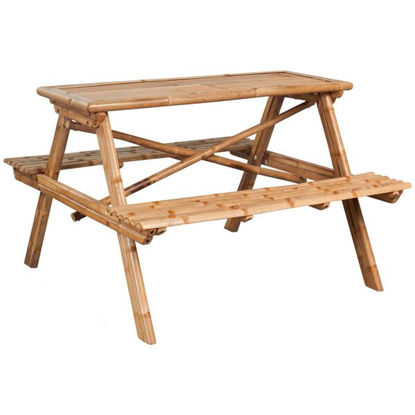 vidaXL Picnic Table 120x120x78 cm Bamboo