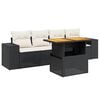 vidaXL 5 Piece Garden Sofa Set with Cushions Black Poly Rattan