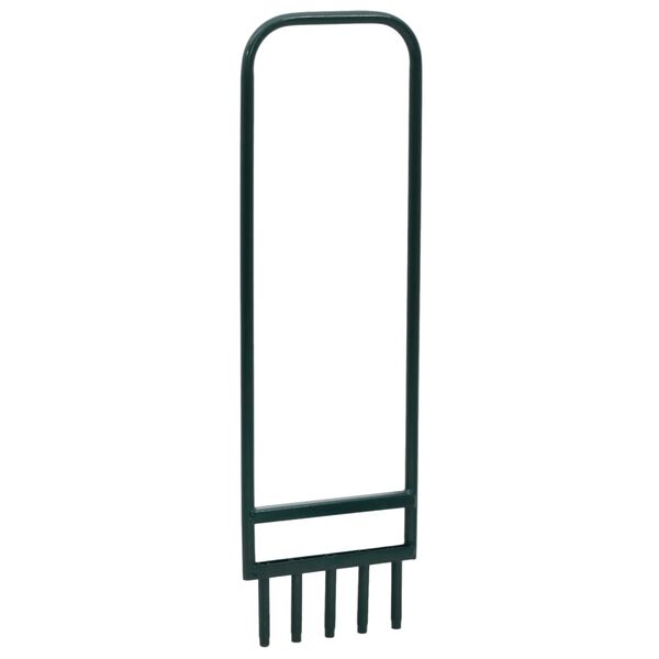 vidaXL Lawn Aerator with 5 Hollow Tines Green Powder-coated Steel