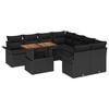 vidaXL Garden Sofa Set 9 pcs Black Poly rattan
