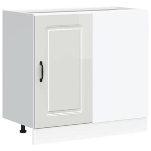 vidaXL Kitchen Base Cabinet "Kalmar" High Gloss White Engineered Wood