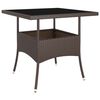 vidaXL 5 Piece Garden Dining Set Poly Rattan Brown