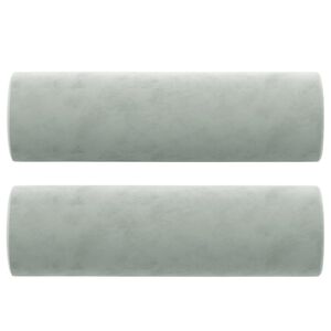 vidaXL Throw Pillows 2 pcs Light Grey Diameter 15x50 cm Velvet