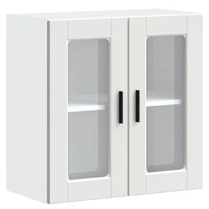 vidaXL Kitchen Wall Cabinet with Glass Door "Porto" White