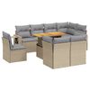 vidaXL 9 Piece Garden Sofa Set with Cushions Beige Poly Rattan