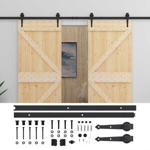 vidaXL Sliding Door 2 pcs 80 x 210 cm Solid Pine Wood