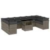 vidaXL 11 Piece Garden Sofa Set with Cushions Grey Poly Rattan