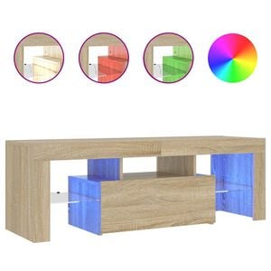 vidaXL TV Cabinet with LED Lights Sonoma Oak 120x35x40 cm