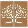 vidaXL Garden Wall Decorations 2 pcs 105x55 cm Corten Steel Tree Design