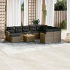 vidaXL 11 Piece Garden Sofa Set with Cushions Grey Poly Rattan