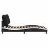vidaXL Bed Frame without Mattress "Hvar" Black and White 137x190 cm Double Faux Leather