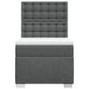 vidaXL Box Spring Bed with Mattress Dark Grey King Single Fabric