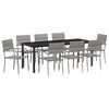vidaXL Garden Dining Set 9 pcs Grey Poly Rattan