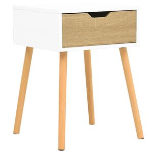 vidaXL Bedside Cabinet | White and sonoma oak | Engineered wood | 40x40x56 cm