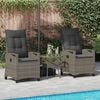 vidaXL Garden Chair 2 pcs Grey and Dark Grey 56 x 60 x 112 cm