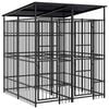 vidaXL Outdoor Dog Kennel with Roof Steel 3,69 m&sup2;