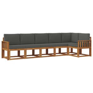 vidaXL Outdoor Sofa Set 6 pcs Natural and Anthracite