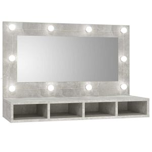 vidaXL Mirror Cabinet with LED Concrete Grey 90x31,5x62 cm