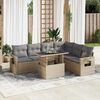 vidaXL 7 Piece Garden Sofa Set with Cushions Beige Poly Rattan