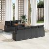 vidaXL Garden Sofa Set with Storage 8 pcs Black Poly rattan