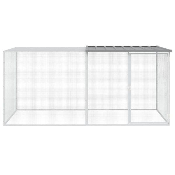 vidaXL Chicken Cage with Roof Light Grey 203x98x90 cm Galvanised Steel