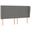 vidaXL Headboard with Ears Dark Grey 163x23x118/128 cm Fabric