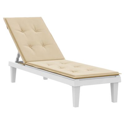 vidaXL Deck Chair Cushion Beige (75+105)x50x3 cm