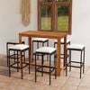 vidaXL 7 Piece Garden Bar Set with Cushions Black