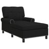 vidaXL Chaise Lounge with Cushion Black 91 x 157 x 91 cm Fabric