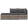 vidaXL 3 Piece Garden Lounge Set with Cushions Grey Poly Rattan