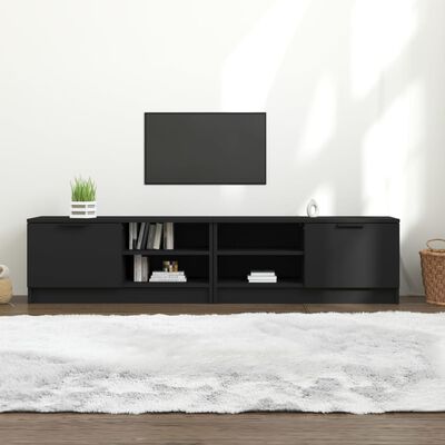 vidaXL TV Cabinets 2 pcs Black 80x35x36.5 cm Engineered Wood