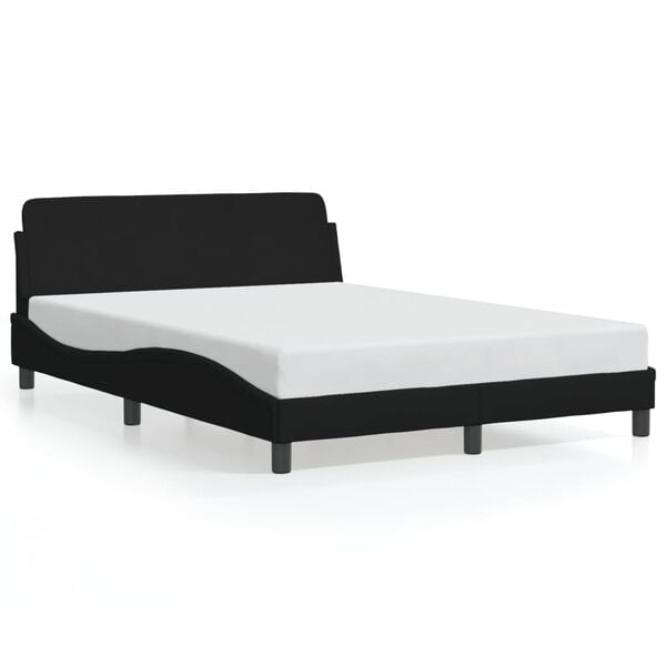 vidaXL Bed Frame "Dover" Black 137x190 cm Double Fabric