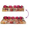 vidaXL 4-Seater Modular Pouffe Patchwork Fabric