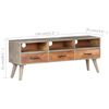vidaXL TV Cabinet Grey 130x35x51 cm Solid Rough Mango Wood
