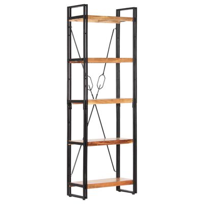 vidaXL 5-Tier Bookcase 60x30x180 cm Solid Acacia Wood