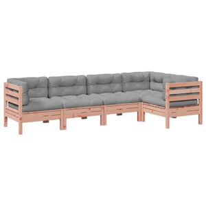 vidaXL 5 Piece Garden Sofa Set with Cushions Solid Wood Douglas Fir
