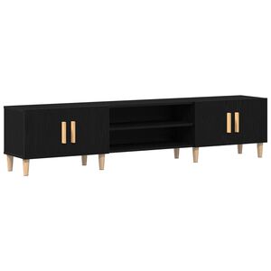 vidaXL TV Cabinet 180 x 31.5 x 40 cm Black Oak Engineered Wood