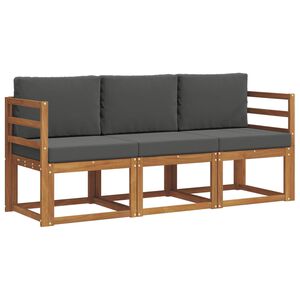 vidaXL Outdoor Sofa Set 3 pcs Natural and Anthracite