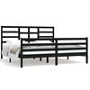 vidaXL Bed Frame without Mattress Black Solid Wood 180x200 cm Super King