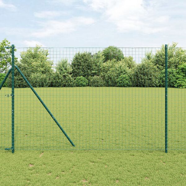 vidaXL Fence Post Other 52 pcs Green 3.2 x 3.2 x 200 cm Steel
