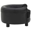 vidaXL Dog Sofa Black 48x48x32 cm Plush and Faux Leather